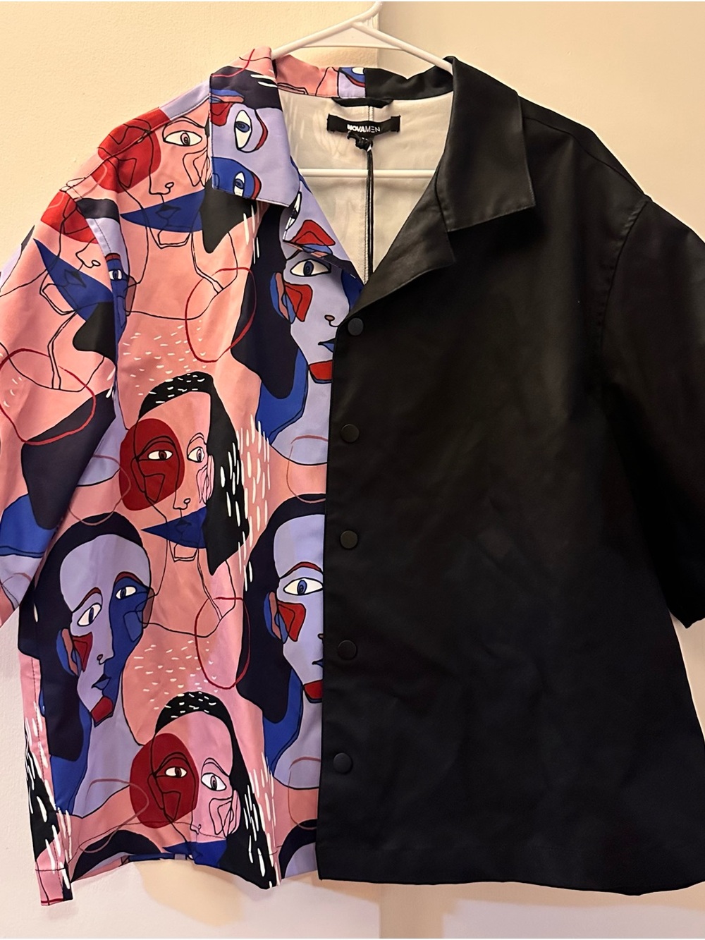 Fashion Nova Two-Tone Cropped Shirt Picasso Art Painting XL